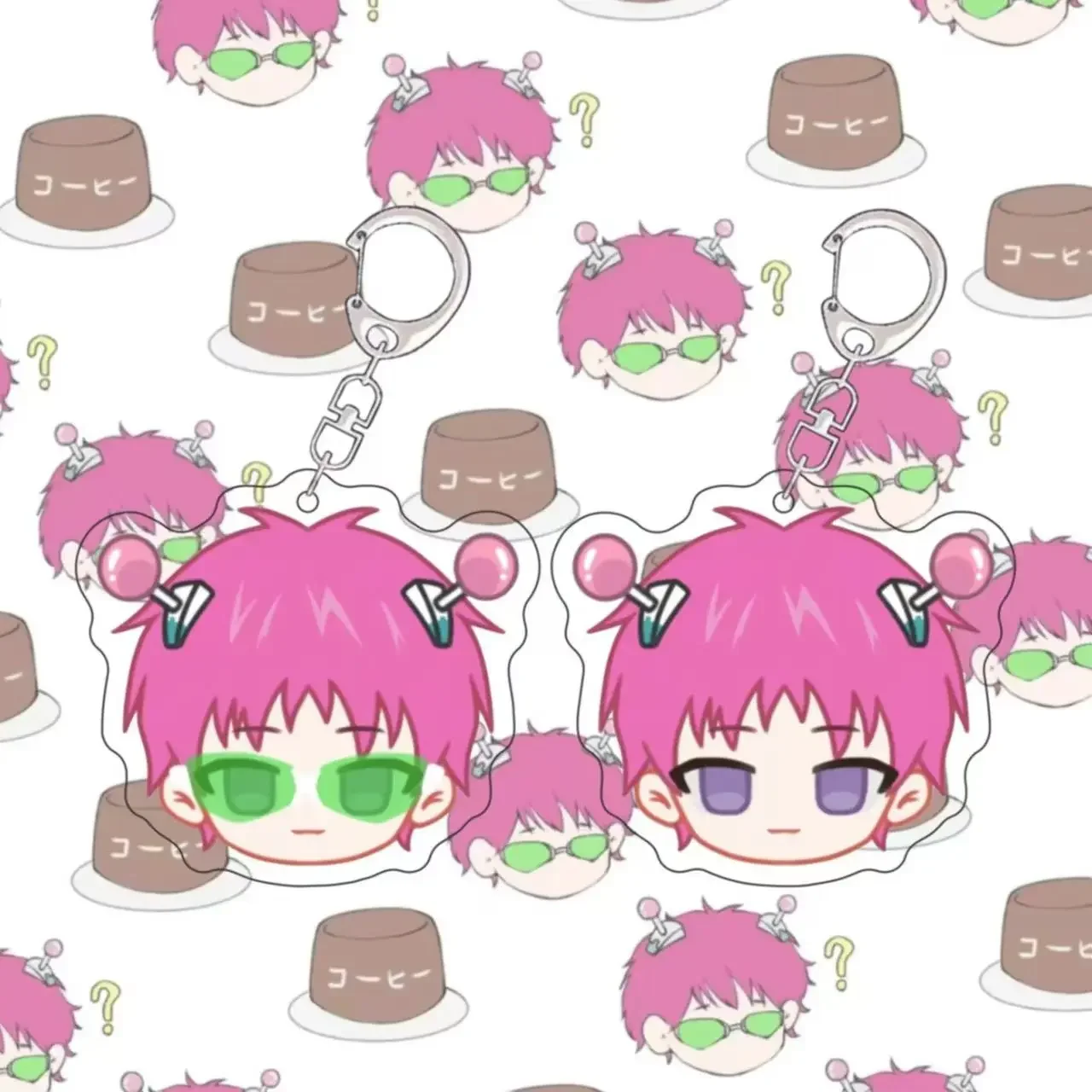 Anime The Disastrous Life of Saiki K  Cartoon Acrylic Keychain Phone keychain charm accessories