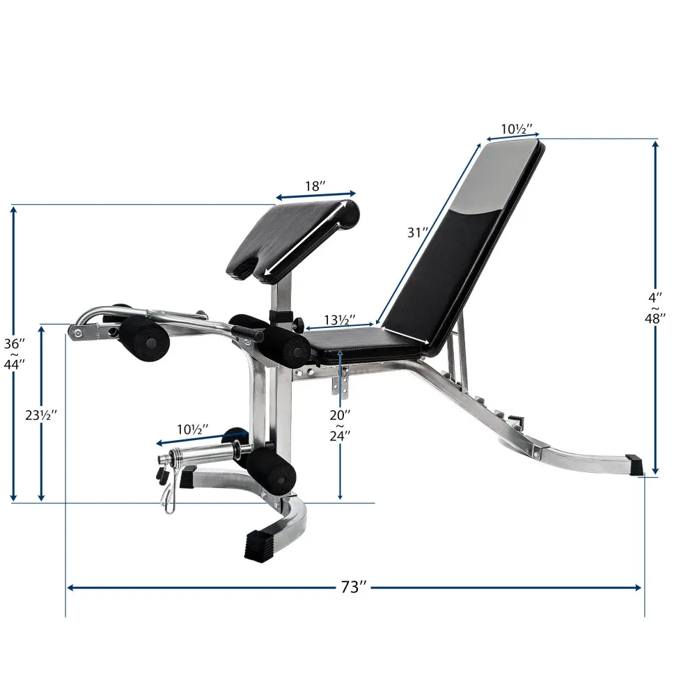 Multi-Functional Bench For Body Workout Extension Roman Chair 6+3 Positions Adjustable Weight Bench With Leg Extension