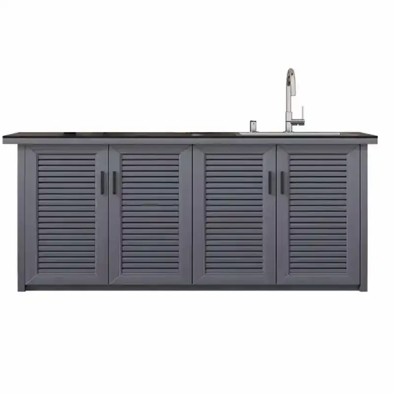 Storage Cabinet Aluminum Alloy With Storage Drawers Outdoor Garden Balcony Easy Assembly Sturdy Durable Stable Comfortable
