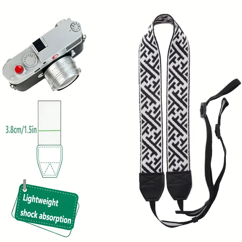 Portable Camera Strap Adjustable Cotton Leather Camera Shoulder Neck Strap Belt For Sony/ Nikon Camera Belt For DSLR Digital SLR