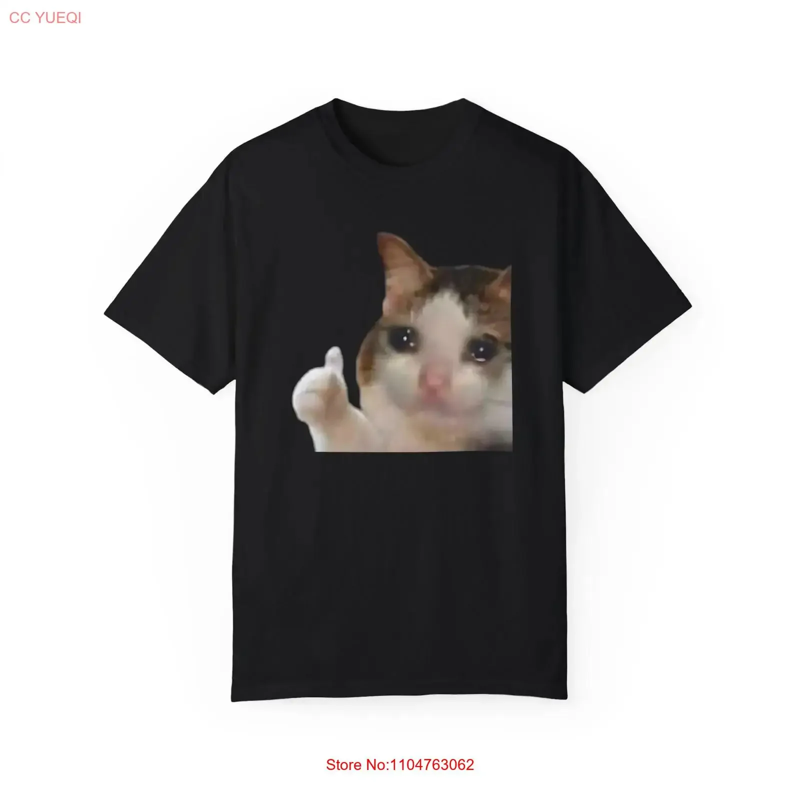 Thumbs Up Cat Meme T Shirt Funny Feline Quirky Lover Humor vintage Washed graphic Top For Everyday Wear Slightly fashion