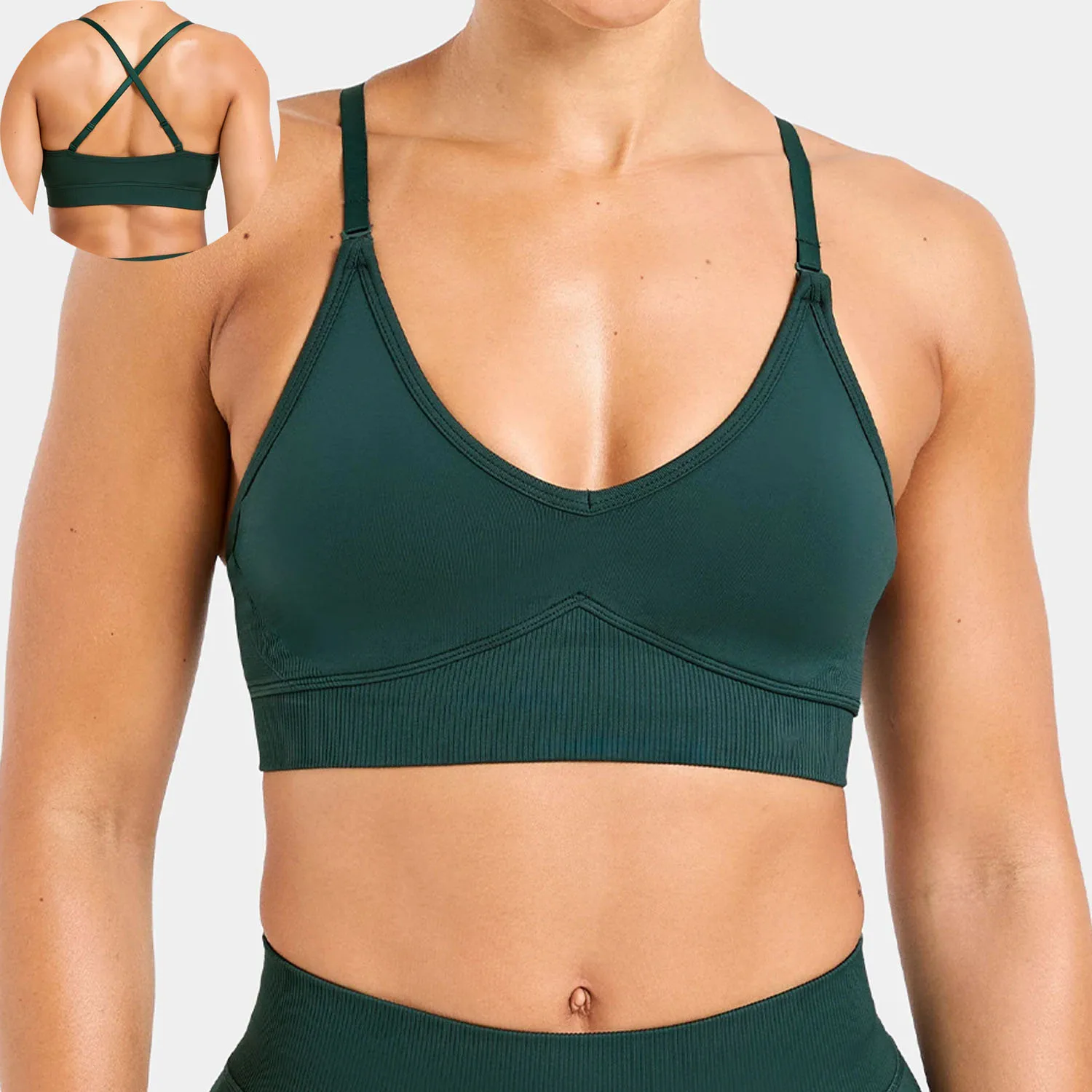 

Бесшовный высокоударный спортивный бюстгальтер для женщин — дышащая поддержка спины, быстросохнущая майка для тренировок, верхняя одежда для бега в тренажерном зале и фитнесе