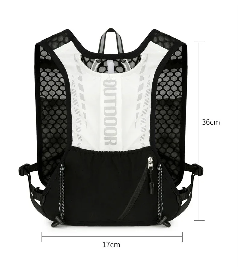 Reflective Running Hydration Vest Cycling Backpack for Outdoor Sports Climbing Hiking MTB Road Bike - Adjustable Vest Bag