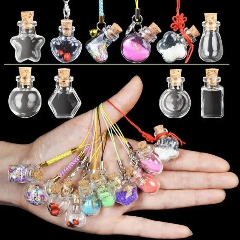 A52E Pack of 30 Decorative Glass Bottle for Jewelry Crafting Delicate Bottle Ornament