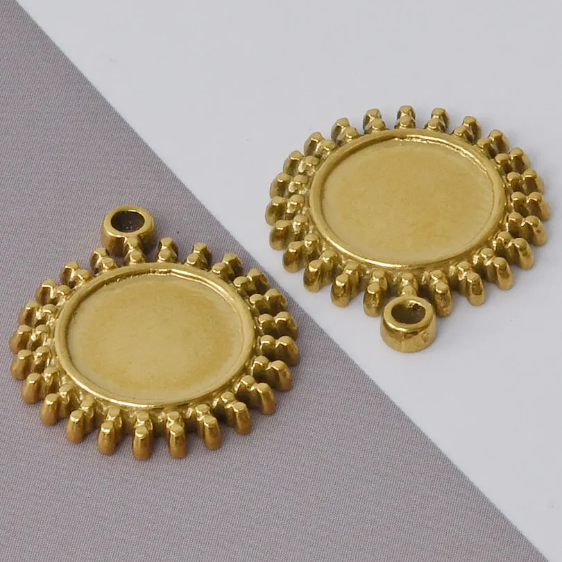 5pcs Gold Sun Charms for DIY Jewellery Making