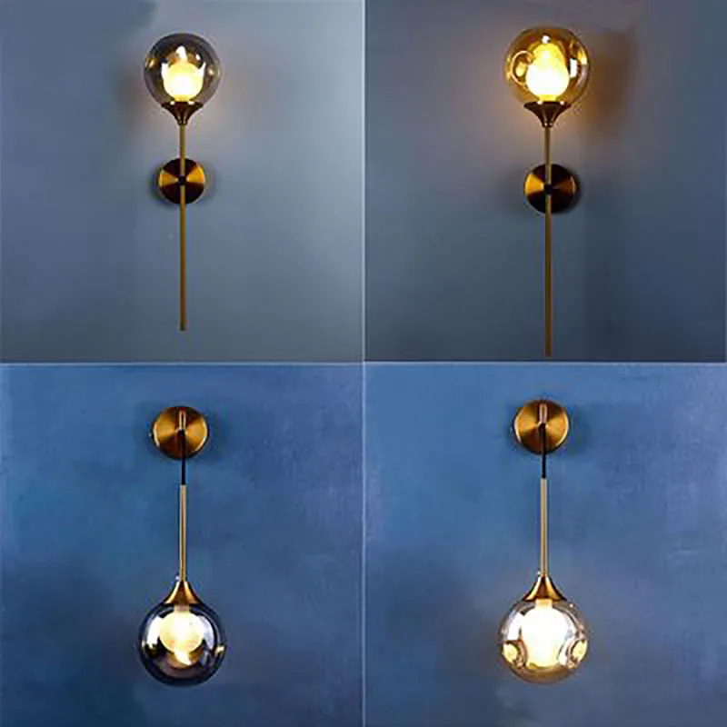 Modern simple bedroom bedside lamp living room background wall aisle lamp mirror headlamp creative wall lamp