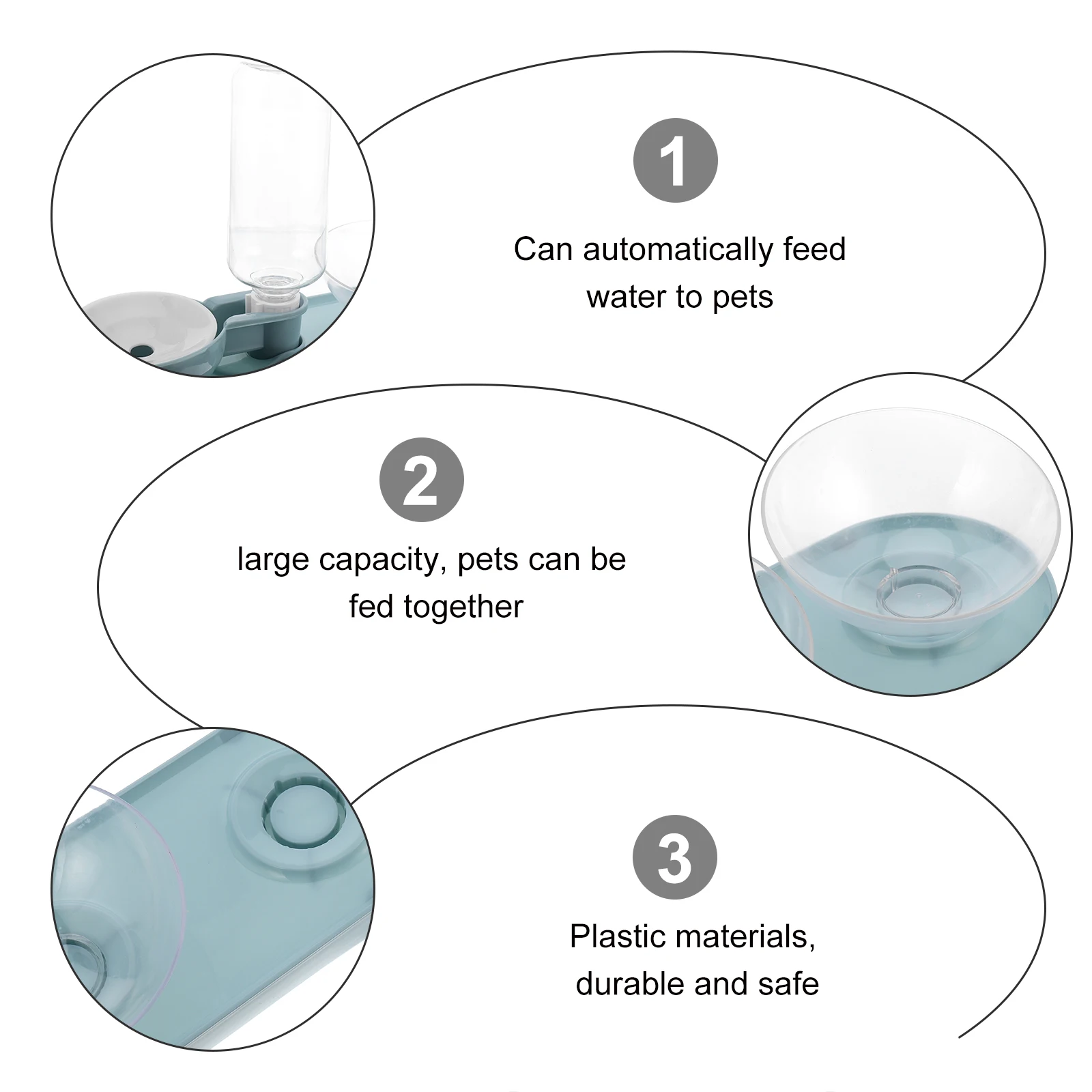 

Pet Cat Feeder Water Dispenser Bowl Dog Food Automatic Feeders for Cats Bottle Convenient