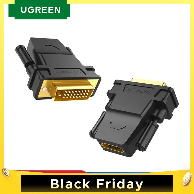 Ugreen DVI to HDMI Adapter Bidirectional DVI-D 24+1 Male to HDMI Female Cable Connector Converter for HDTV Projector HDMI to DVI