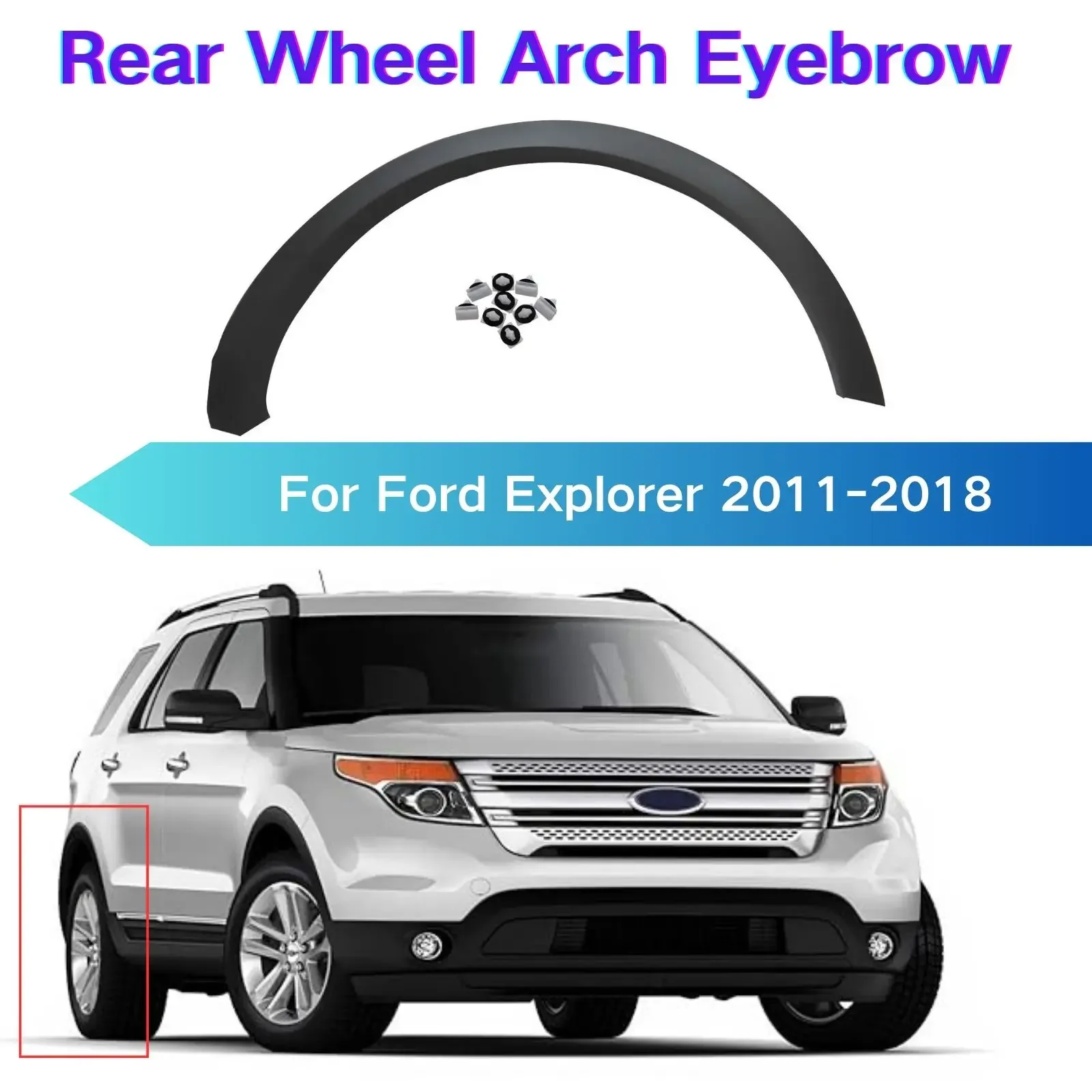 

Rear Wheel Arch Eyebrow For Ford Explorer 2011-2018 Molding Car Accessories Fit Left Right Replacement Fender Flare Well