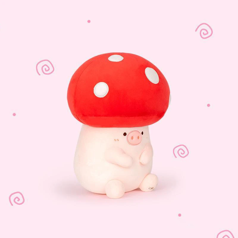 Bubble Kiss Cartoon Cute Mushroom Pig Throw Pillows Plush Kawaii Piggy Stuffed Doll Lovely Pillow Cushion for Kids Girls Gifts