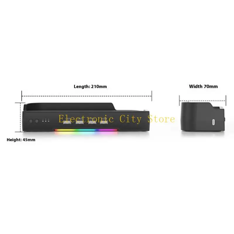 Dock resfriamento ativo Double Fan Light Light Mountable Design para Switch2 Hu8D