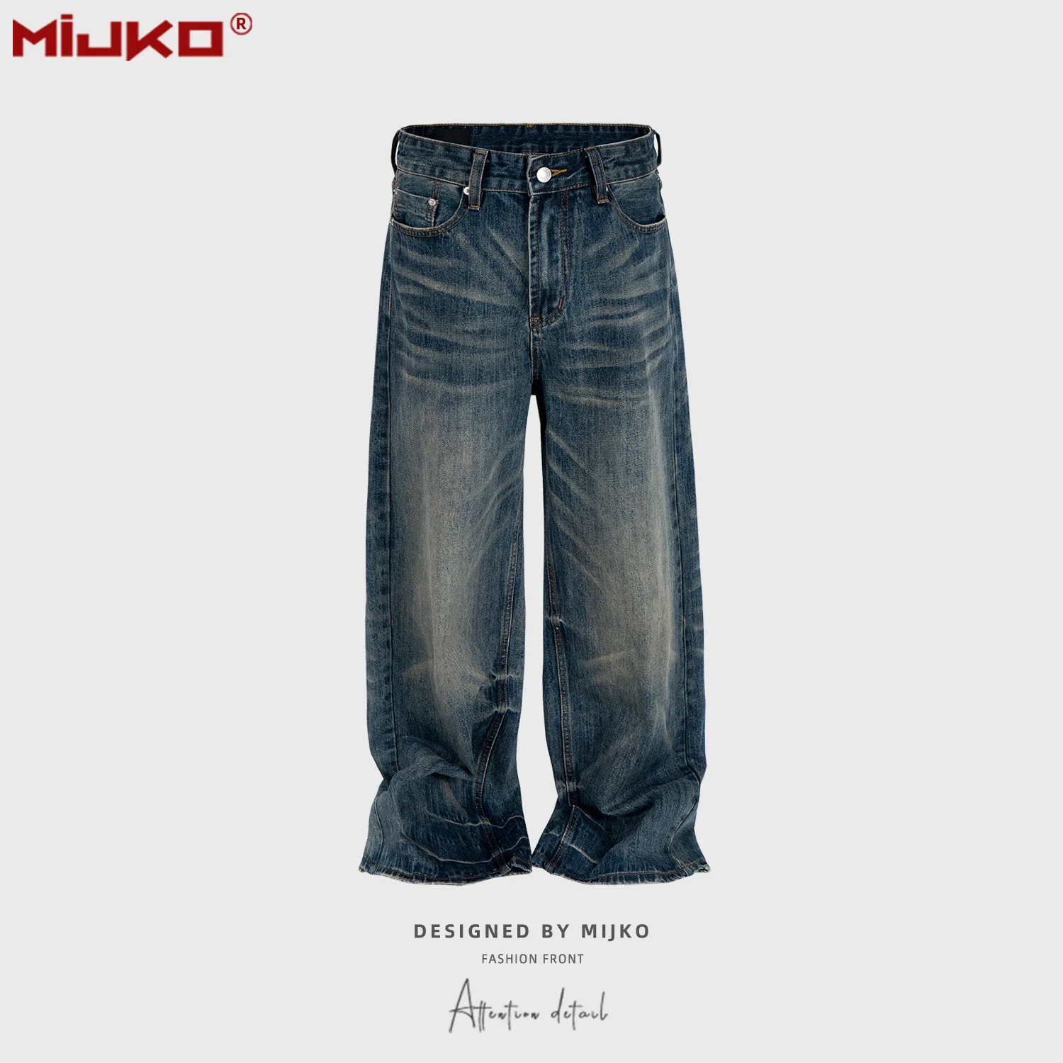 

MIJKO America Hip Hop Jeans Wide Leg Youth Popular Jean