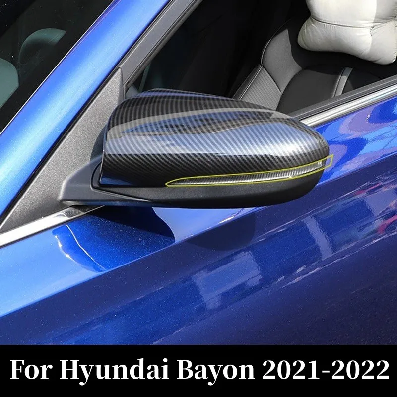 For Hyundai Bayon 2021 2022 Accessories Car Exterior Door Side Wing Rearview Mirror Cover Trim Crash Protection Sticker Styling