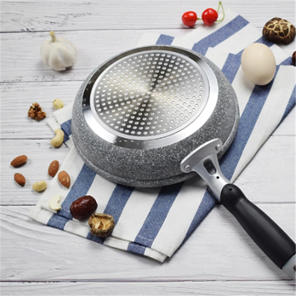 Stone Frying Pan28/26/24/20cm Wok Non-Stick Pan Skillet Durable Cauldron Induction Cooker Pans Pancake Egg Gas Stove Home