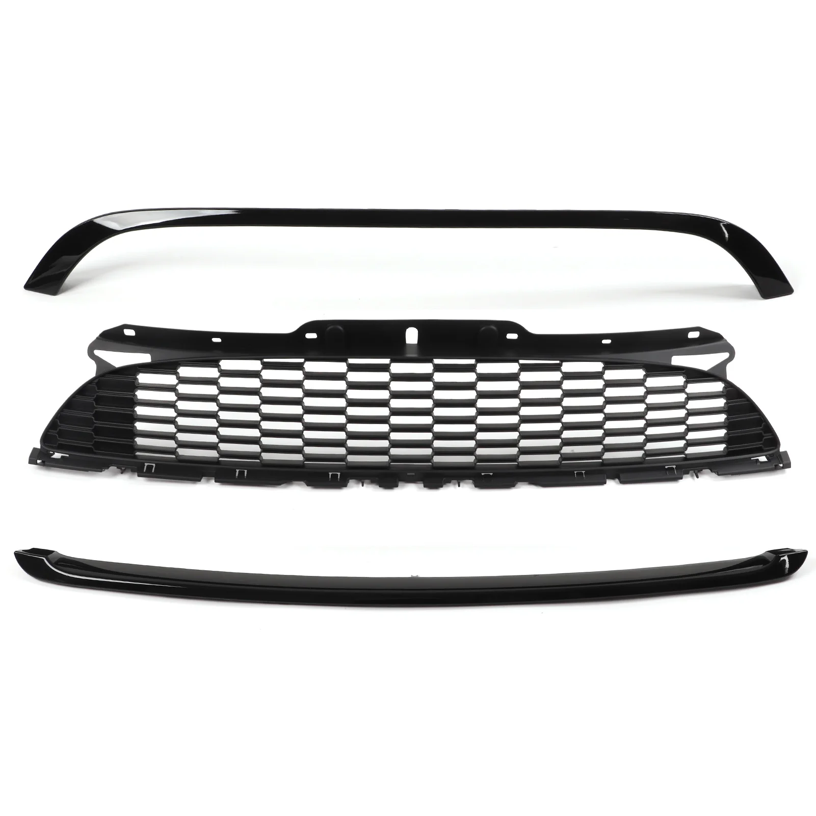 

3Pcs/Set Glossy Black Front Hood Molding Grille Surround Cover Trim Kits for R55 R56 R57 R58 R59 S JCW