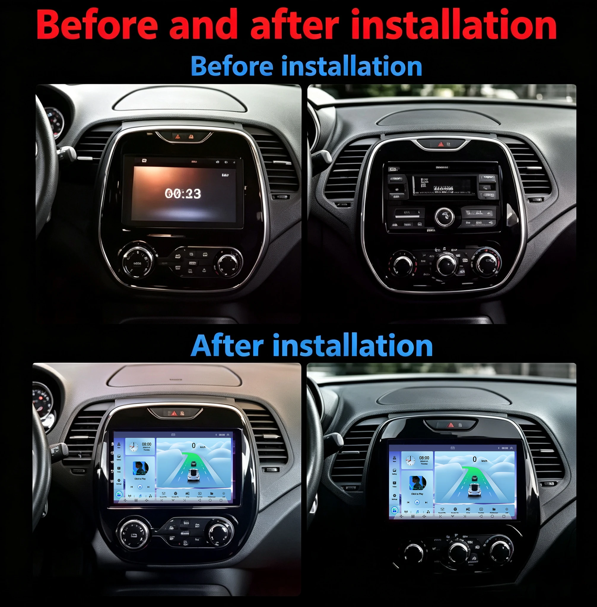 Cortex-A76 Octa-Core Android 16 Car For Renault Captur Kaptur Clio Samsung QM3 2013 2014 2015 2016 Stereo Head Unit DVD GPS WIFI