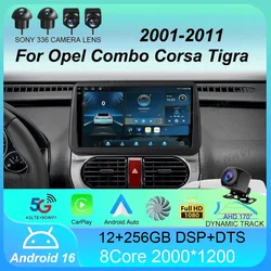 Android 16 Car Radio For Opel Combo Corsa Tigra 2001 - 2009 2010 2011 Auto GPS Multimedia Stereo Navigation No 2din DVD 5G WIFI