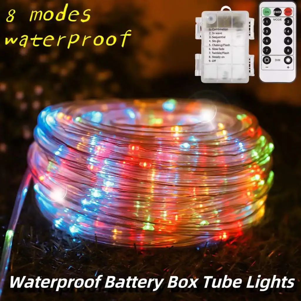 

5M/10M Waterproof Battery Box Tube Lights LED light fairy lights String room decoration LED String Lights led strip light night