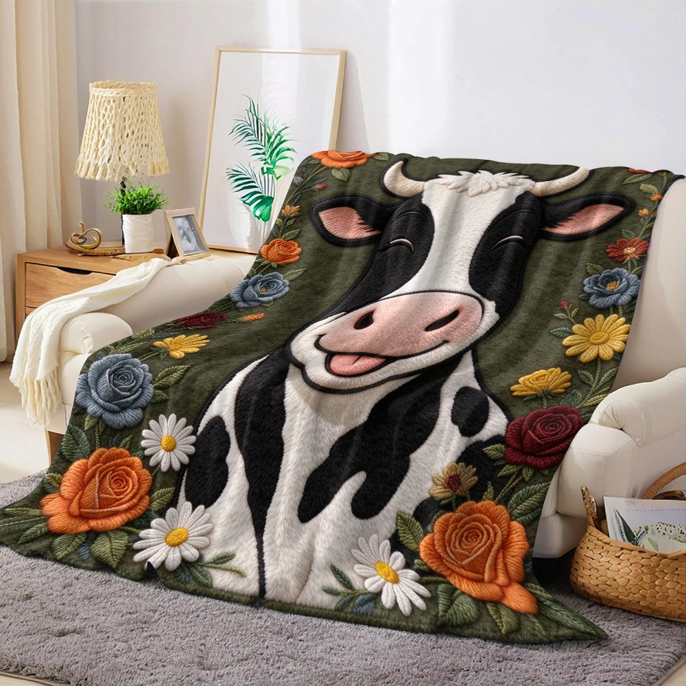 Stitch Teal Ginger Lightweight Flannel Blanket Breathable Cozy Throw Blanket for Spring Summer Sofa Bed Air Conditioning