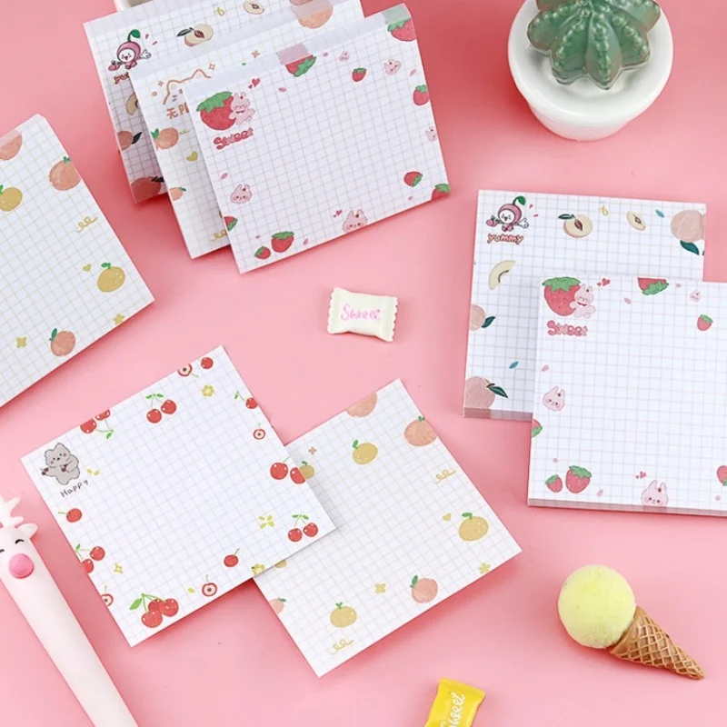 80 Sheets Cartoon Fruit Memo Book Message Notebook Decorative Memo Pad Word Memo Book Student Memo Book
