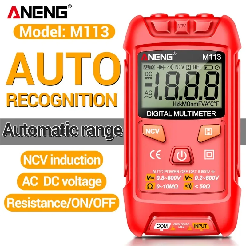 

ANENG M113 1999 Count Pocket Portable Multímetro Tester Mini Multimeter CAT II 600V AC/DC Voltage Auto Machine Multitester Tool