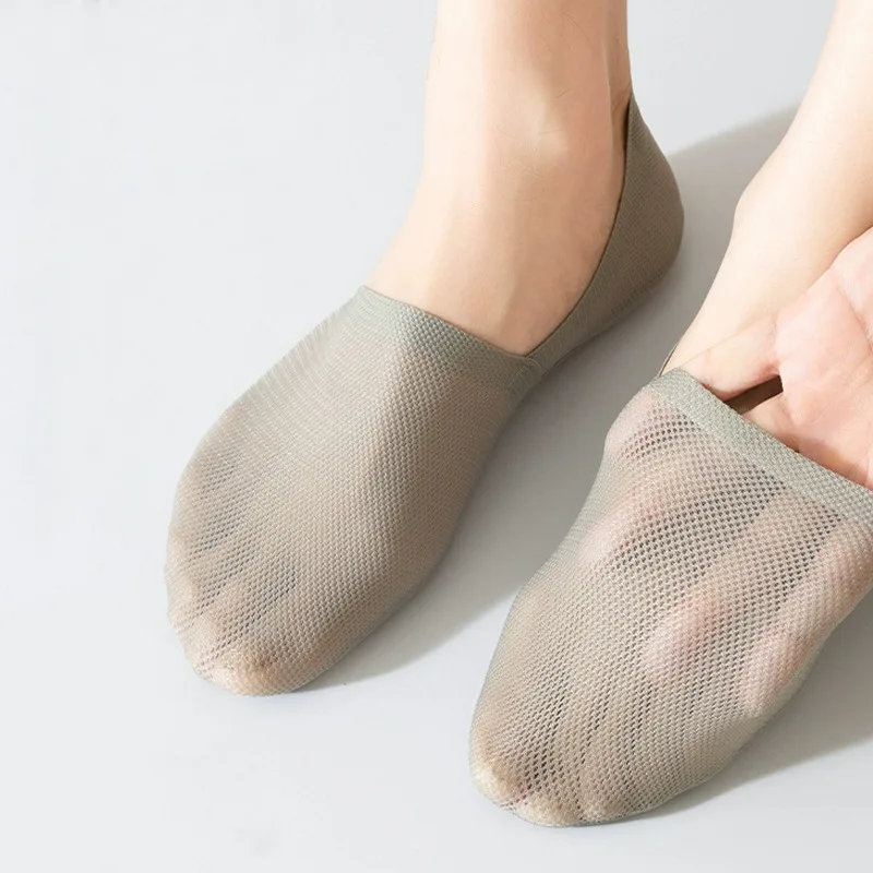 3Pairs Mannen Bootsokken Dunne Ademende Zachte Casual Zomer Onzichtbare Sok Hoge Kwaliteit Effen Kleur Siliconen Antislip Low cut Sox