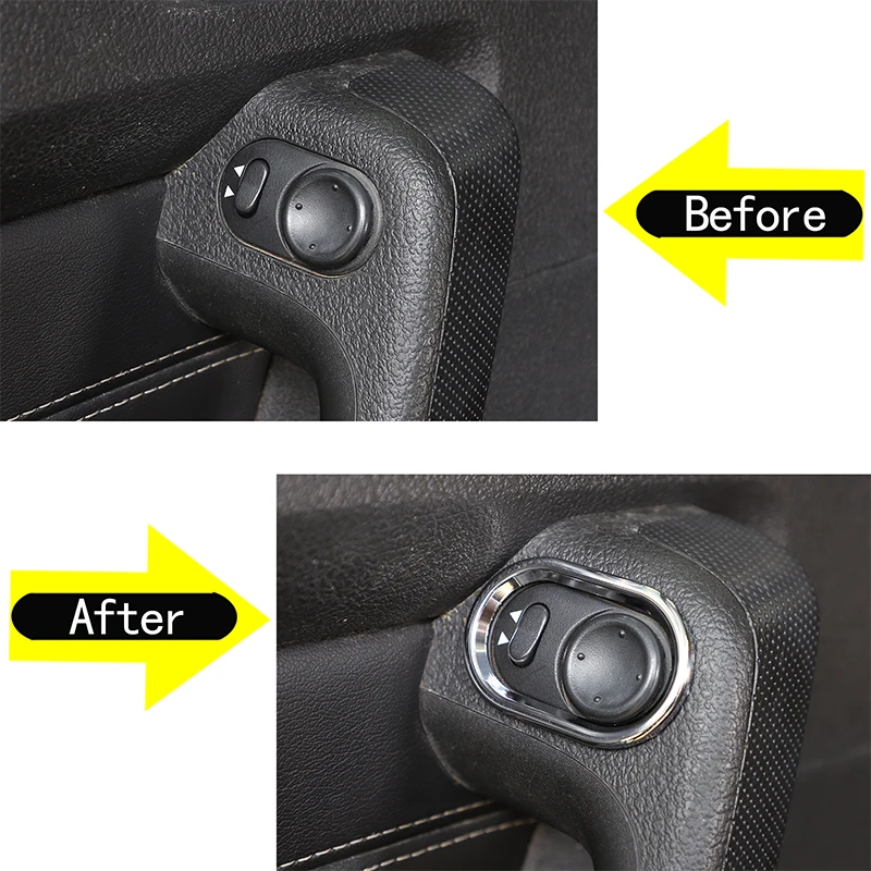 

For Hummer H3 2005 2006 2007 2008 2009 Aluminum Alloy Silver Mirror Adjustment Button Frame Cover Trim Car Accessories