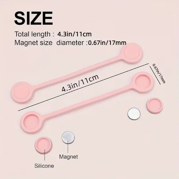 3pcs Magnetic charging cable organizer for data cables, silicone cable holder for desktop headphones, cable bundle tie strip - view 3