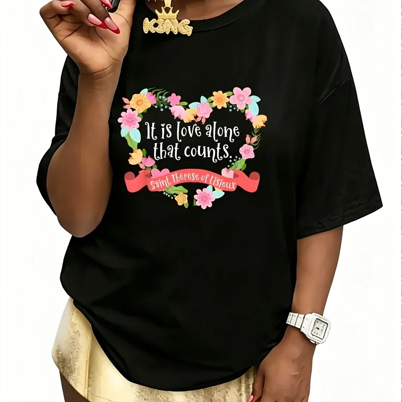 It Is Love Alone That Counts Women's 100% Cotton T-Shirt Fun Print Short Sleeve Top Casual Round Neck Tee S-5Xl