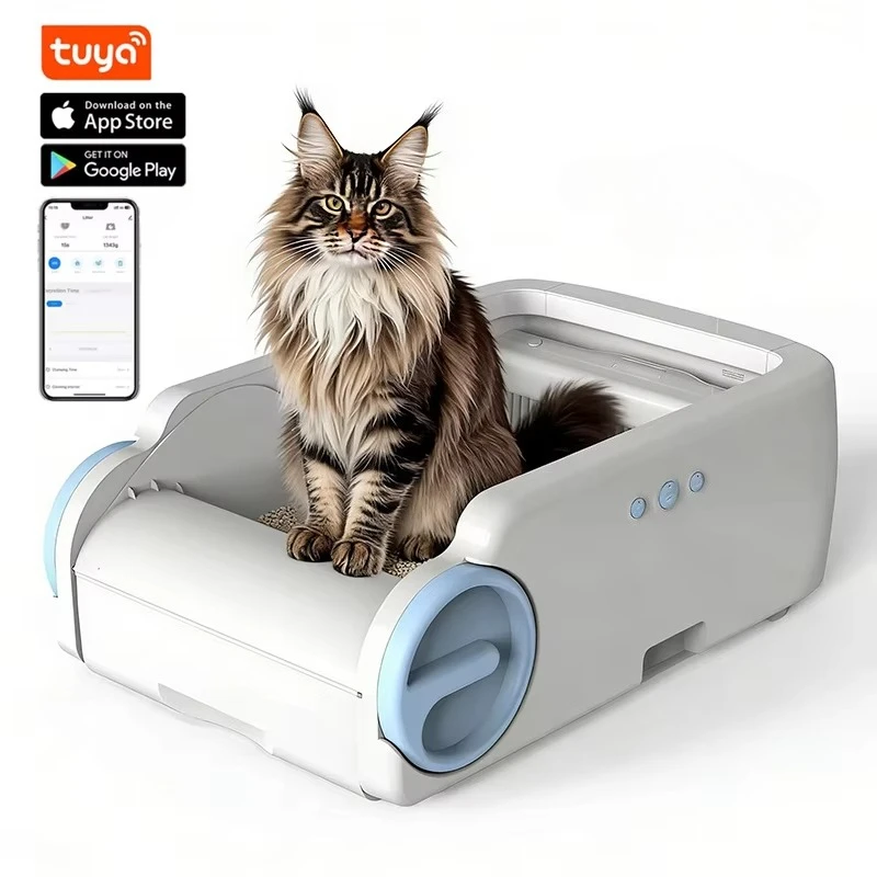 

STLFOpen Design Automatic Cat LitterssCat Pan App Control Auto Clean Smart LitterssPan Pet Cat Supplies