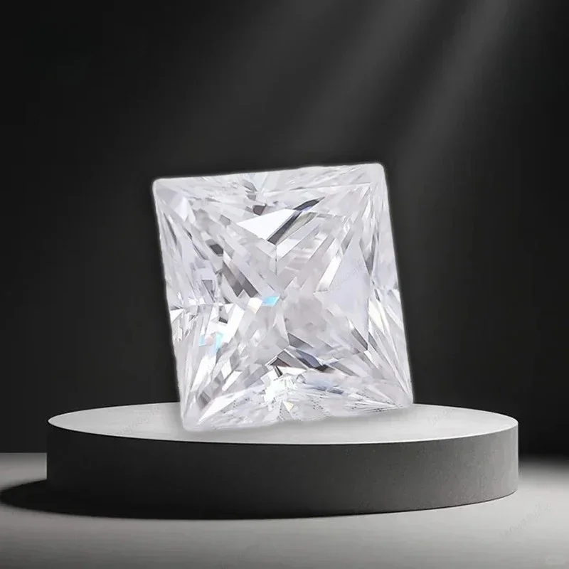 

Moissanite Stone Princess Shape D Color VVS1 Lab Grown Gemstone for DIY Ring Necklace Earrings Main Materials with Certificate