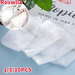 Roswlla Soap Foaming Net Facial Cleanser Drawstring Bubble Foam Net Body Washing Foaming Mesh Bag Hangable Bubble Mesh