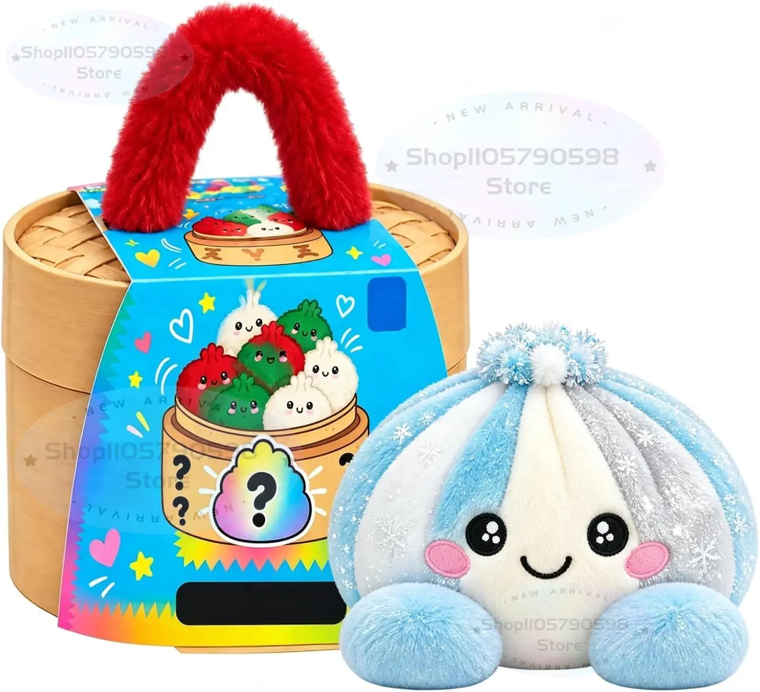 Christmas Big Mystery Dumpling, Cute Plush Stuffed Steamed Bun Squishies,Dumpling Plush Giant Dumpling Stress Ball Squeeze view 2