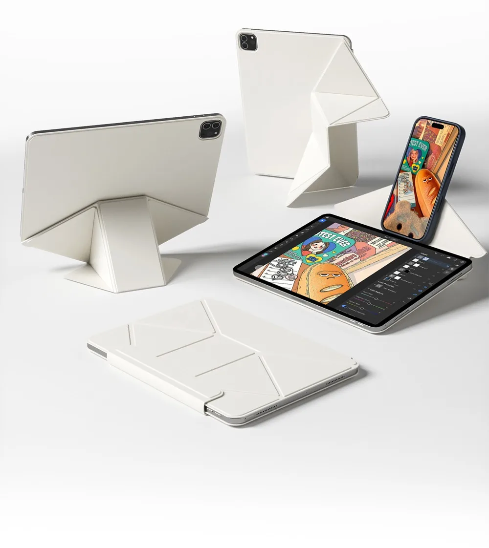 ZOYU for iPad 10/11th Magnetic Detachable Cover,iPad Air 4/5th 10.9 Pro 11 12.9 13 M2 M3 Mini 6/7th Increase Height Bracket Case
