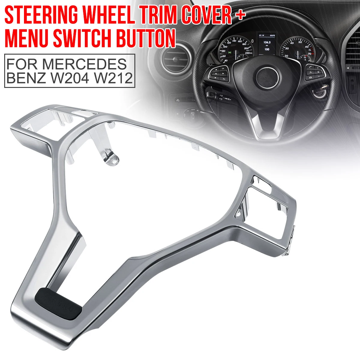 

Car Steering Wheel Frame Trim Cover For Mercedes For Benz C E CLA CLASS W204 W212 W117 C172 C218 2012-2014 For AMG Style