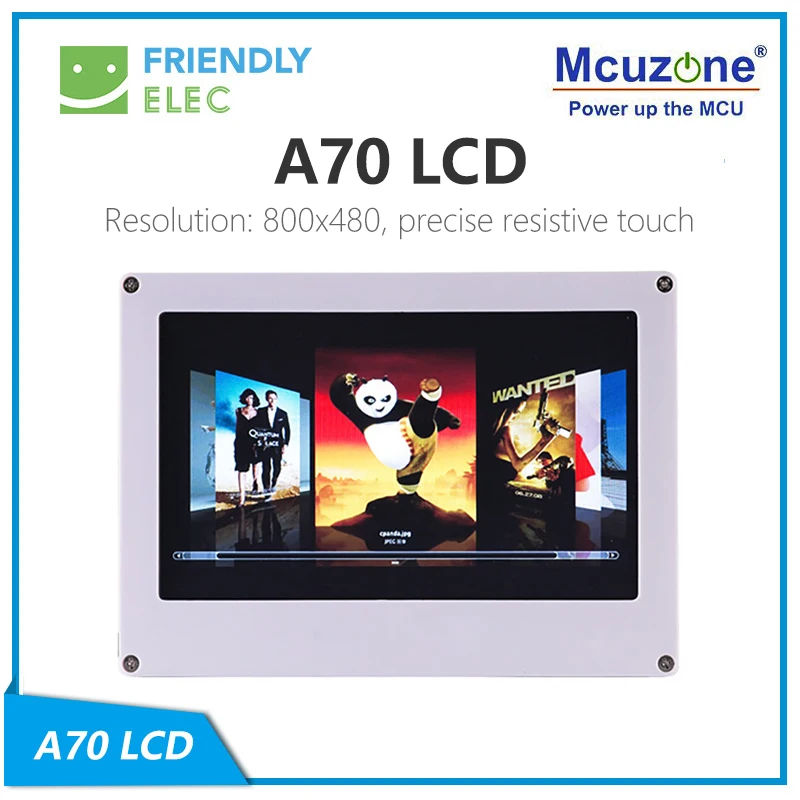 

A70 LCD Resolution: 800x480, precise resistive touch, Friendlyelec, micro4412