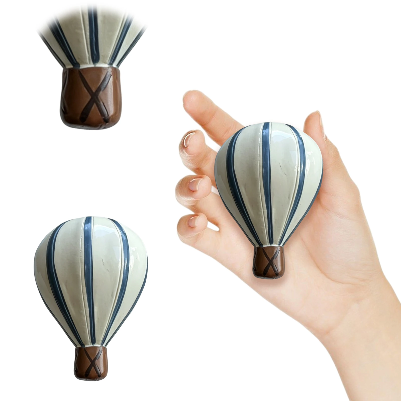 Resin Blue Striped Hot Air Balloon Knob Decorative Look Cabinet Knobs Dresser Door Knobs for Cabinets Dressers & Furniture