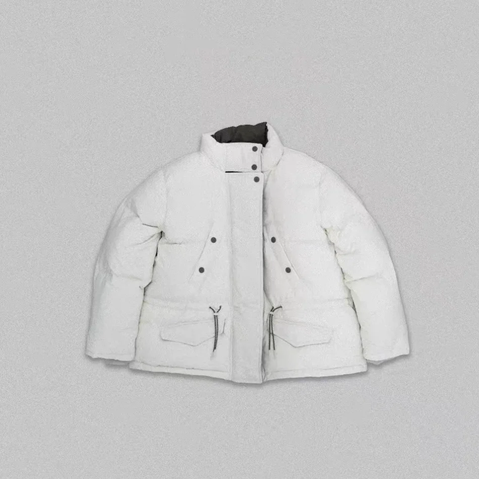 ERUME Qui Release Color Blo Dstring الخصر 90 أوزة أسفل فضفاضة دافئة خفيفة الوزن منتفخة Jaet ملابس خارجية شتاء 2025