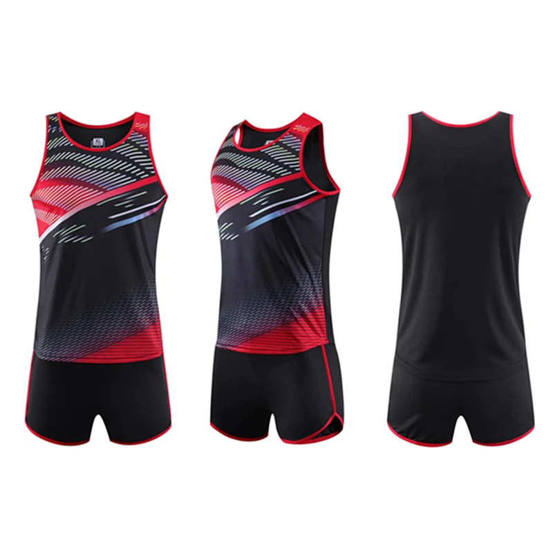 

Quick-Drying Men Women Vest+Shorts Running Sets Track and Field Sportswear Sprint Running Suit Marathon Clothes