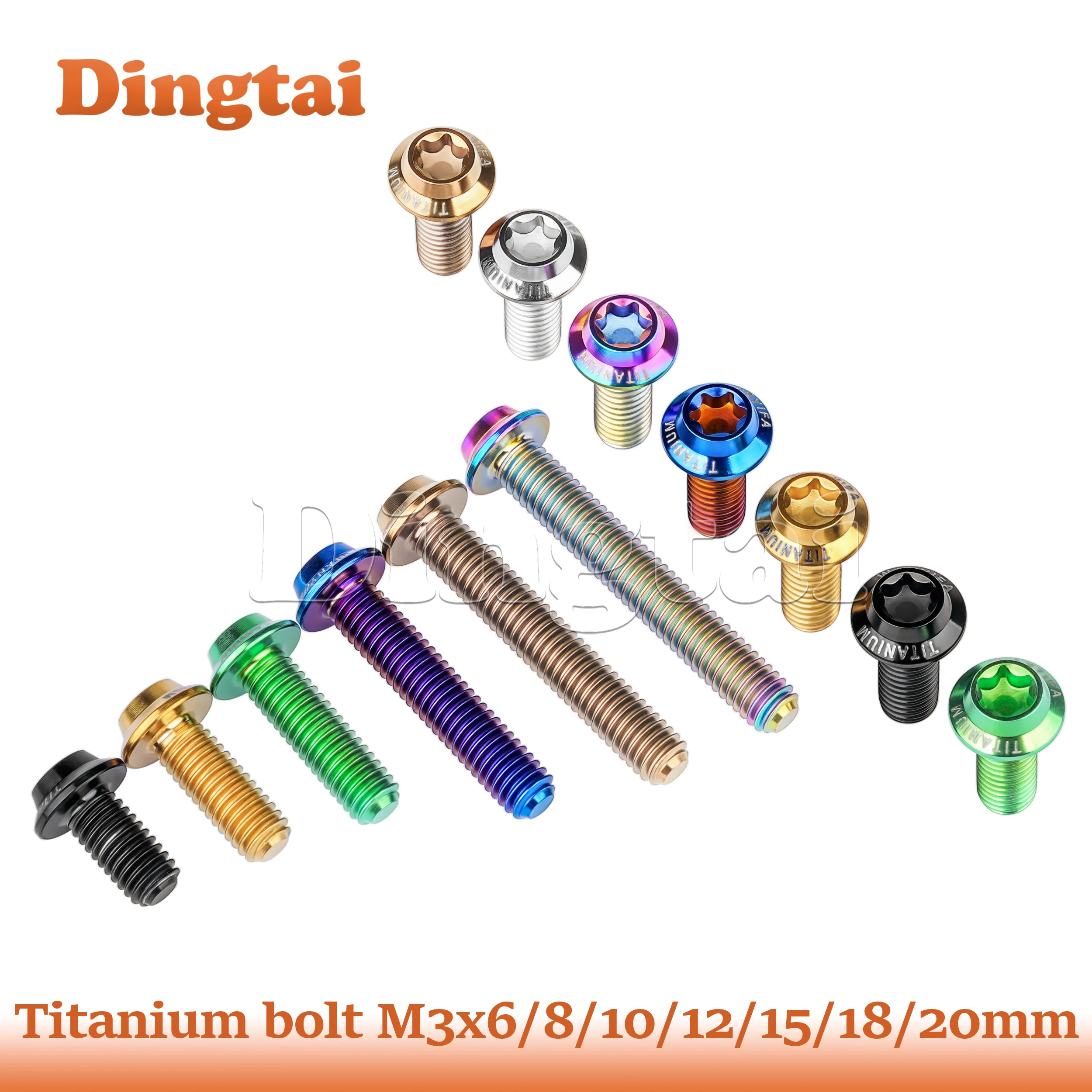 Dingtai Titanium Bolt M3x6 8 10 12 15 18 20mm Disc-Shaped Umbrella Torx T10 Screw with Logo Personalized Screws