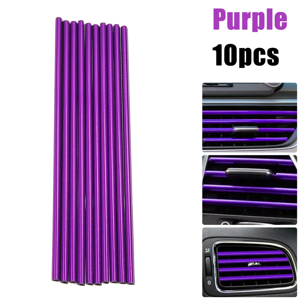 Car Air Conditioner Air Outlet Decoration Strip Cover 20/10PCs Interior Accessories Purple/ Ice Blue/ice Red Decorati 200x8x4mm