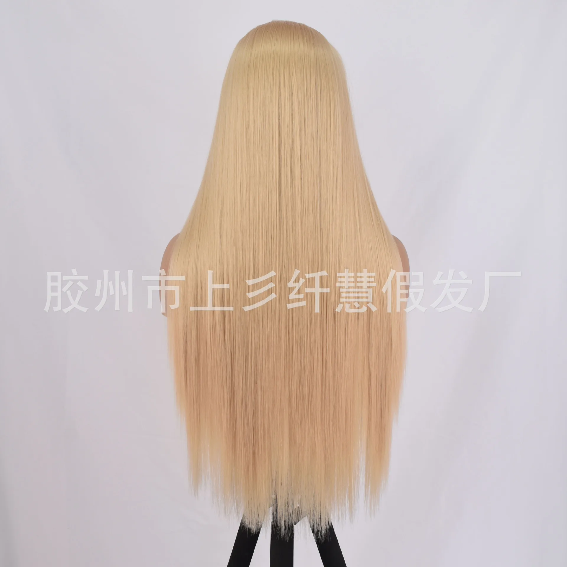 Synthetic New Arrival Light Blonde Hand-Tied Front Lace Long Straight Matte Fiber Wig for Women Cosplay Party Wholesale