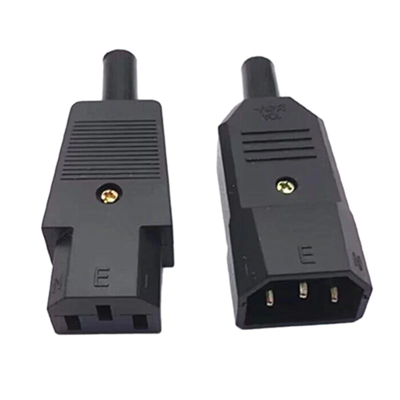 A3PD 5Pcs IEC-320C13 C14 Rewireable Electrical 3Pin Female Male Power Connector Black