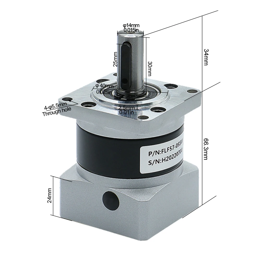 Planetary Reducer FLF57 Suitable for Nema 23 Gear Ratio 4 / 5 / 10 / 20 / 25 / 50 Max 25N.m  For Nema23 57 Stepper Motor