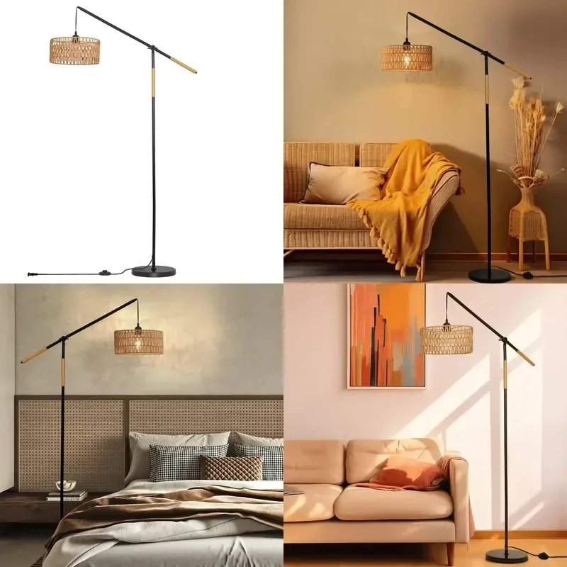 Arched Floor Lamp Metal Body Wire Cover E26 E27 Socket Standing Light Modern Industrial Design for Living Room Bedroom Decor