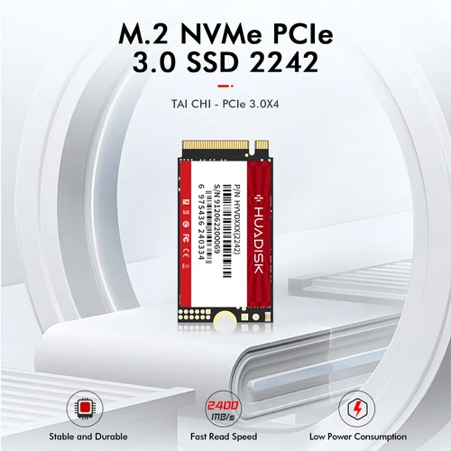 Imagen 2 del producto HUADISK NVMe M.2 SSD 2242 PCIe Gen3.0 TLC128GB 256GB 512GB 1TB disco interno de estado sólido para ordenador portátil de escritorio