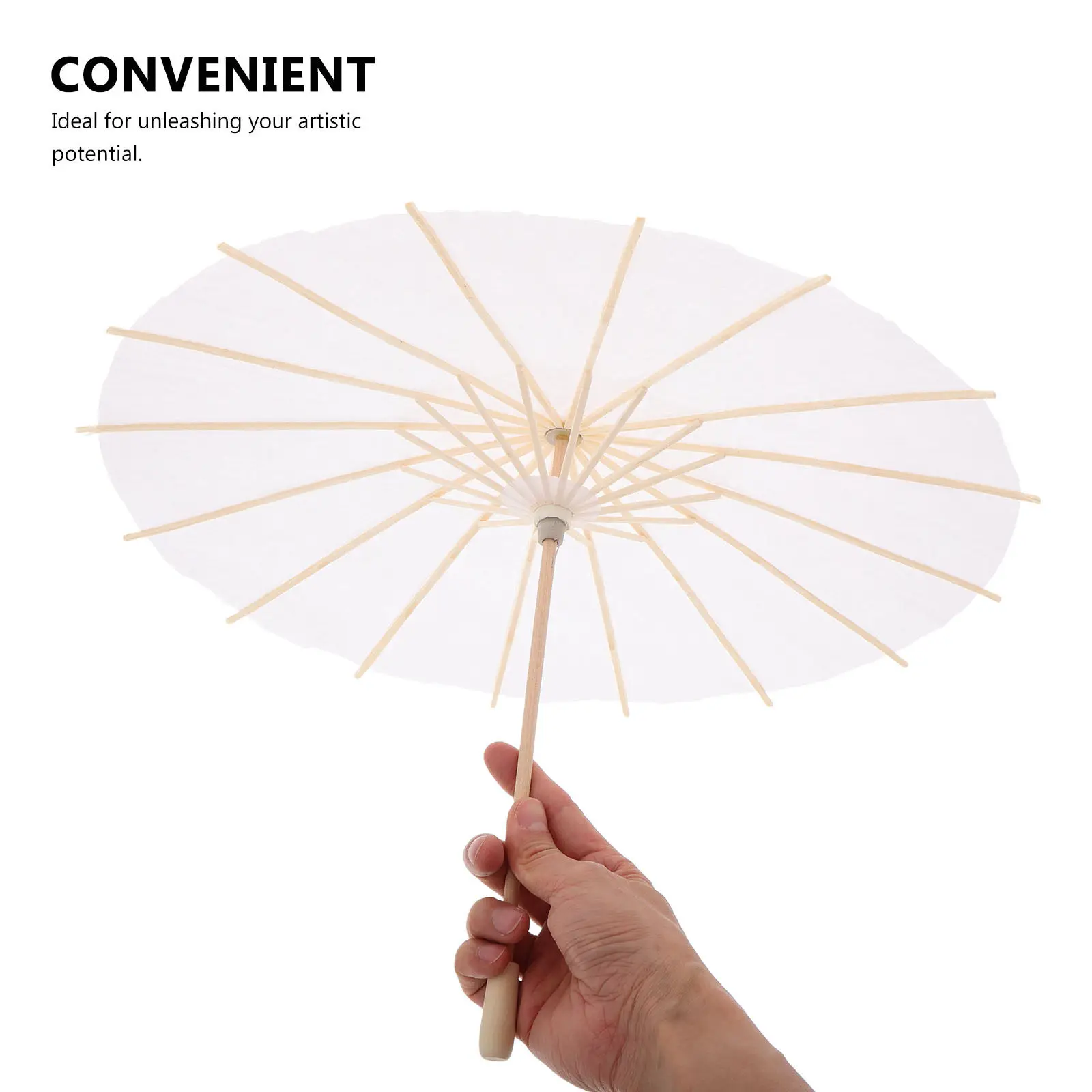 2Pcs White Oil Paper Umbrella DIY Hand Painted Parasol for Wedding Cosplay Party Decoration Rainproof Paper Parasol Umbrella