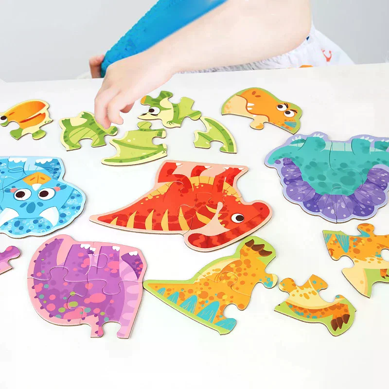 Paper Jigsaw Puzzle Kids Toy Cartoon Animal Jigsaw Puzzles Game Early Educational Toys Gift Set For Children