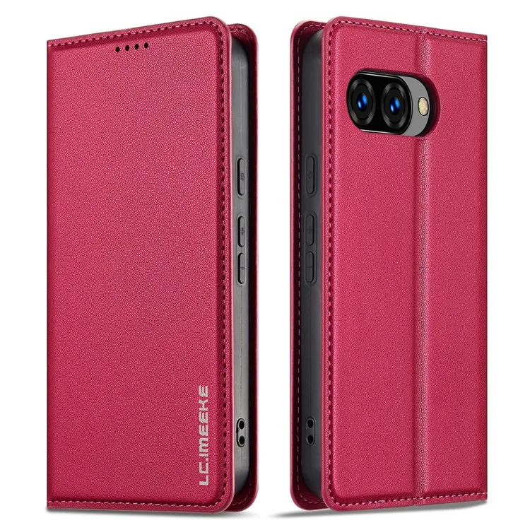 

LC.IMEEKE L1 Series for Google Pixel 9a Case PU Leather Wallet Stand Protective Phone Cover - Red