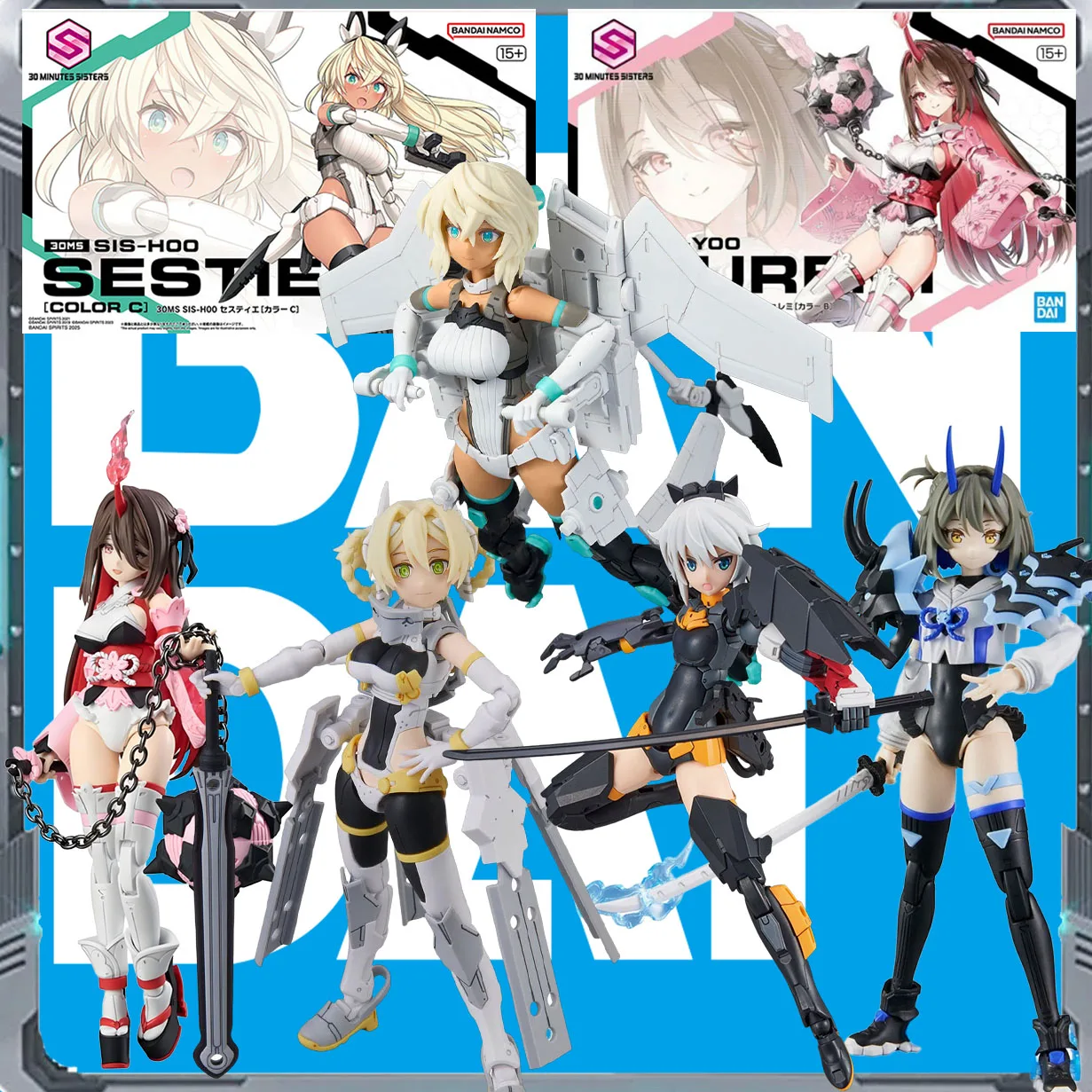 

Bandai 30 MINUTES SISTERS SIS-Y00 SHUREMI,SESTIE,RISHETTA Anime figurines Character Action Figure Assembly Model 30MS toy